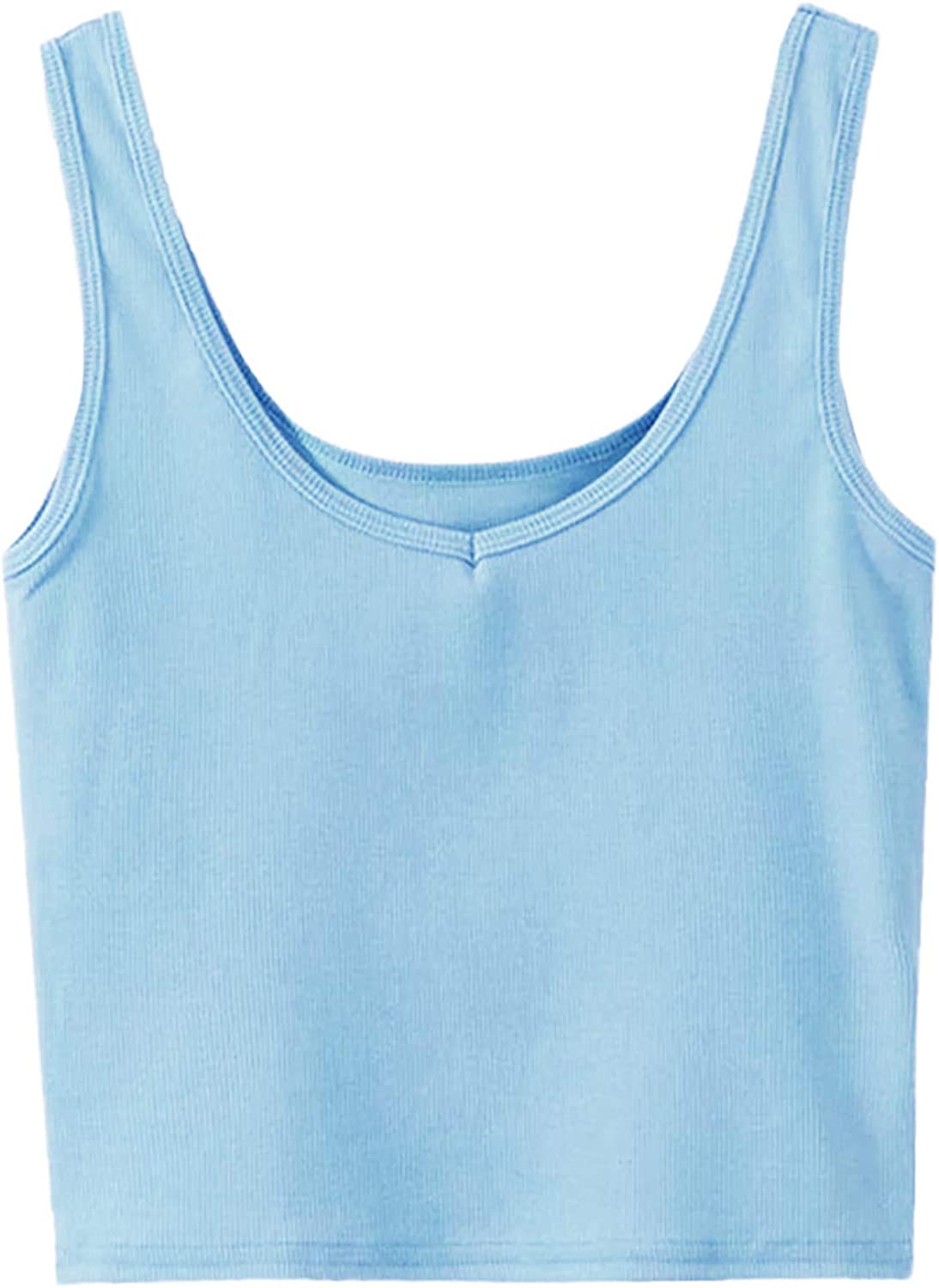 230816043731932_1 SweatyRocks Women's Sleeveless Casual Ribbed Knit Shirt Basic Crop Tank Top - Image 1